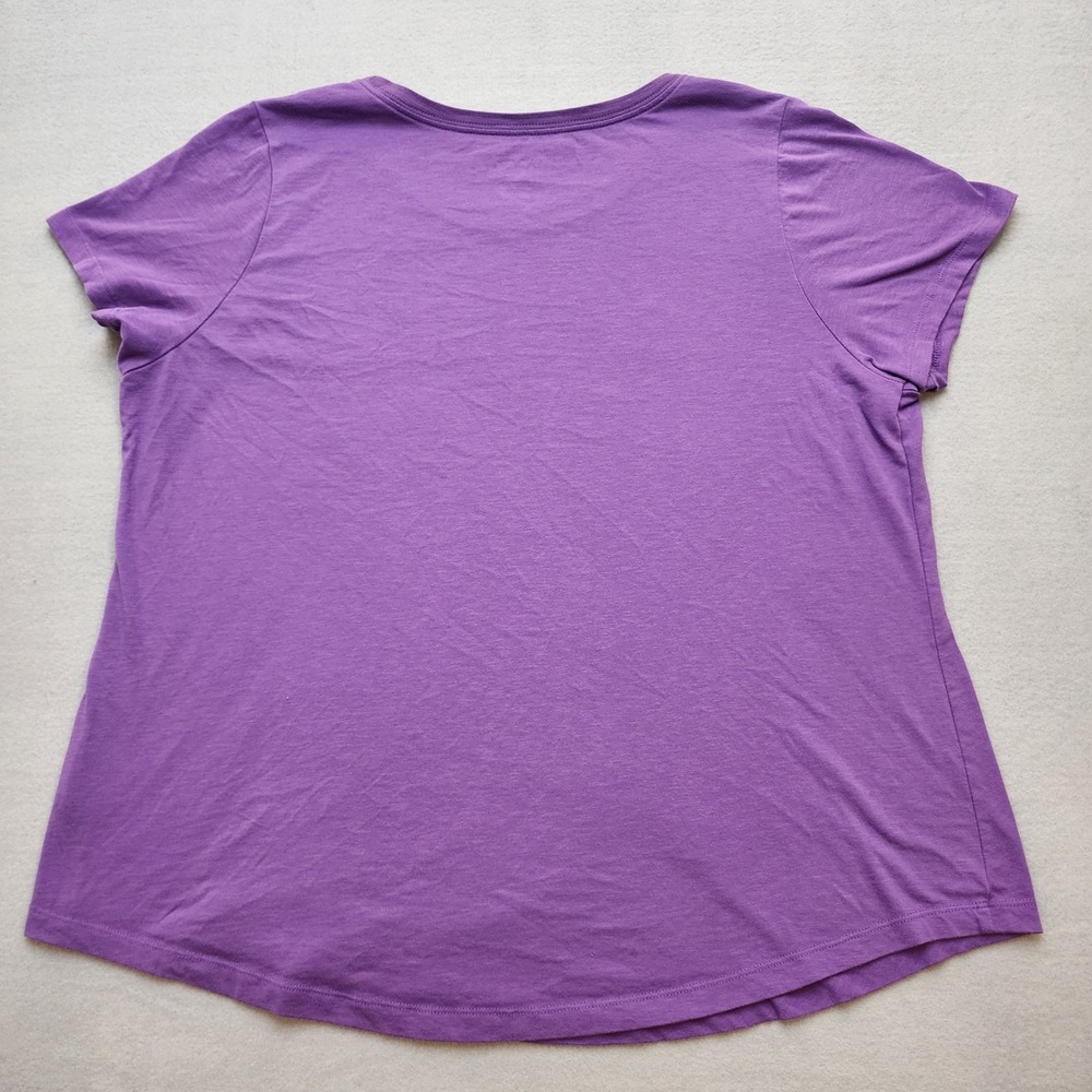 Nike Dri-FIT Purple Graphic Swoosh T-Shirt Womens Plus Size 1X Short Sleeve Tee - Picture 2 of 7